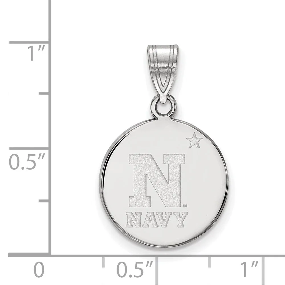 10k White Gold U.S. Naval Academy Medium Disc Pendant