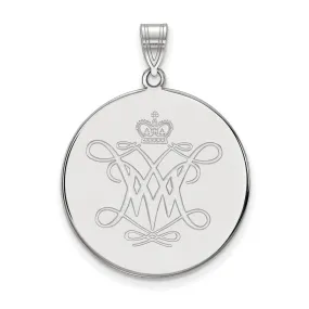 10k White Gold William and Mary XL Disc Pendant