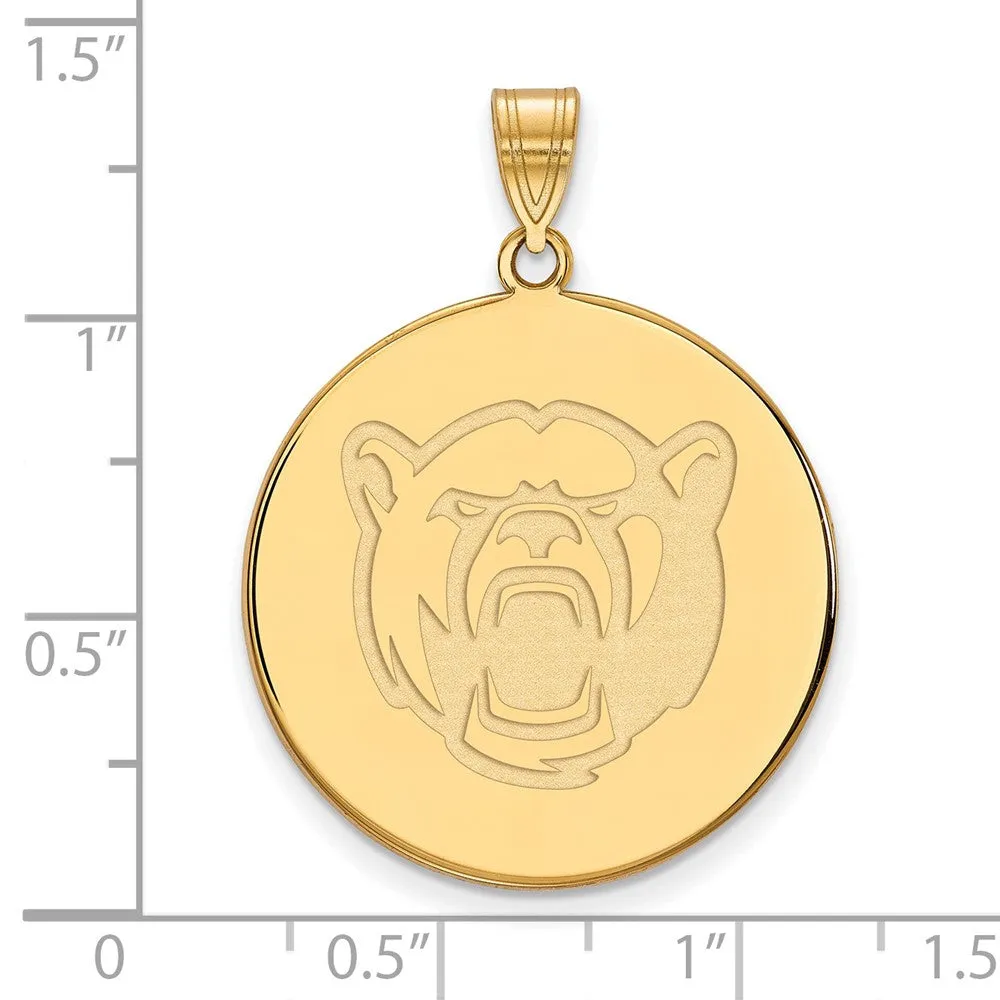 10k Yellow Gold Baylor U XL Bears Disc Pendant