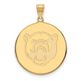 10k Yellow Gold Baylor U XL Bears Disc Pendant