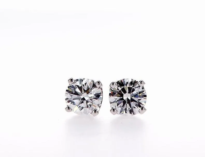 14K Gold Round Diamond Stud Earrings (0.50Ctw)