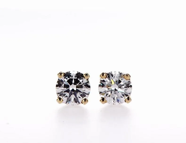 14K Gold Round Diamond Stud Earrings (0.50Ctw)