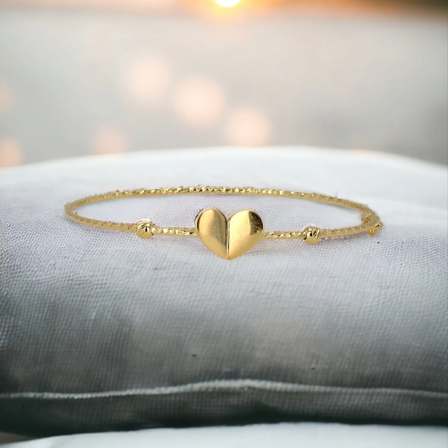 14K Yellow gold baby heart bracelet