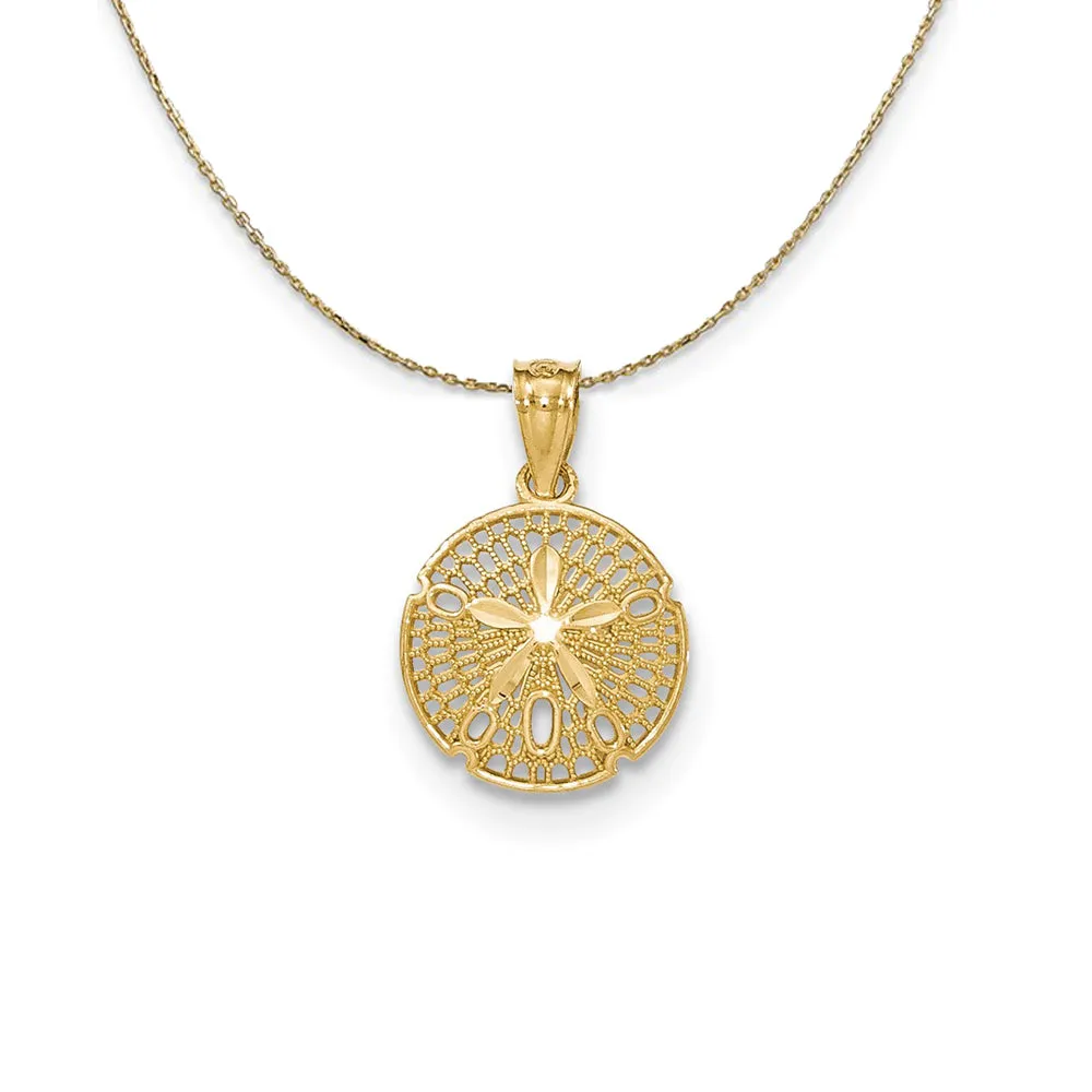 14k Yellow Gold Filigree Sand Dollar Necklace