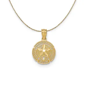 14k Yellow Gold Filigree Sand Dollar Necklace