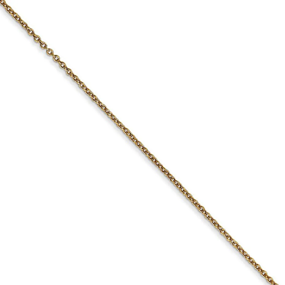 14k Yellow Gold LG Fancy Script Initial F Necklace