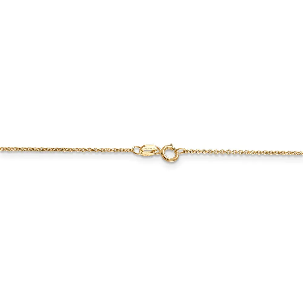 14k Yellow Gold LG Fancy Script Initial F Necklace