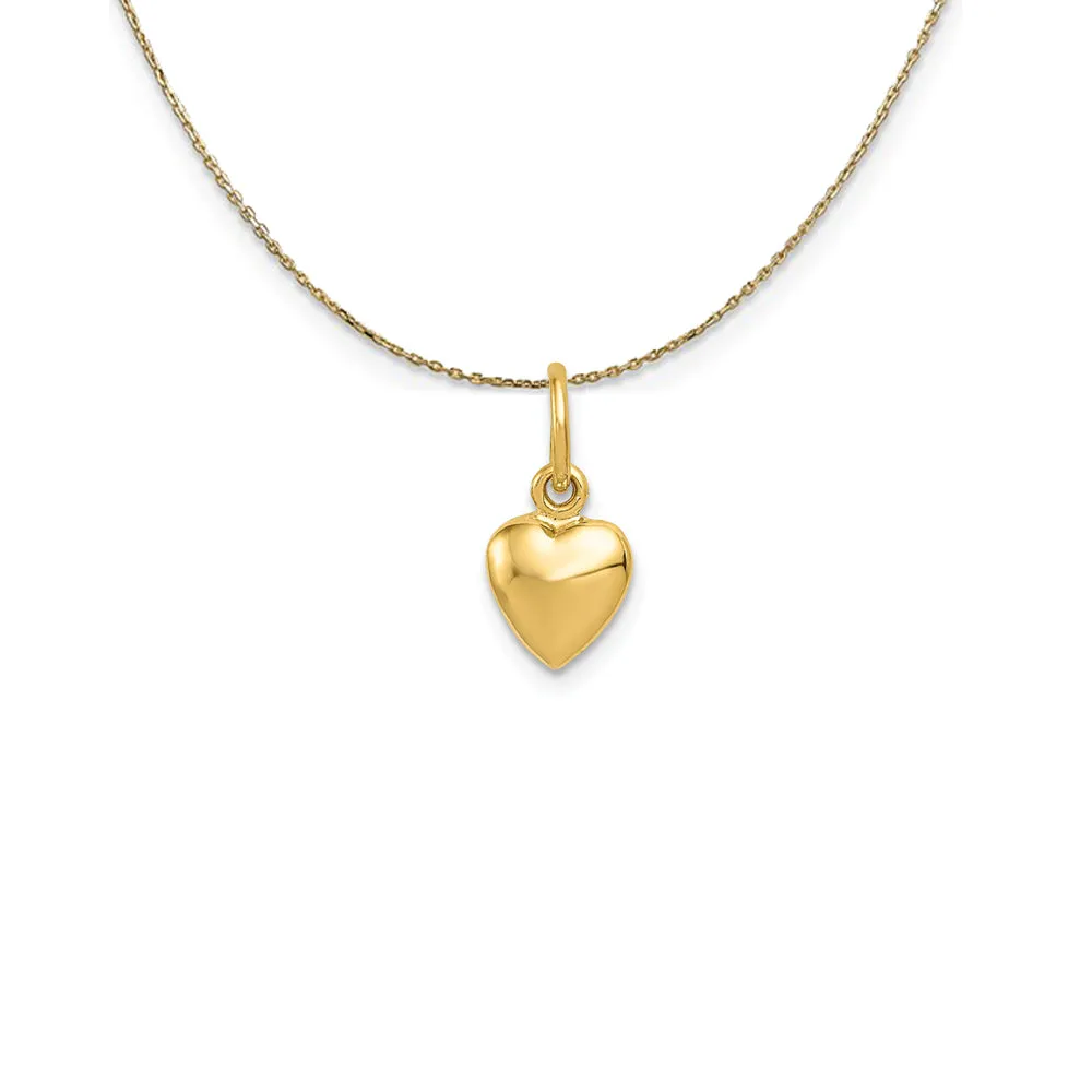 14K YELLOW GOLD PUFFED HEART (7M NECKLACE