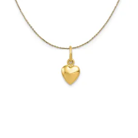 14k Yellow Gold Puffed Heart (7mm) Necklace