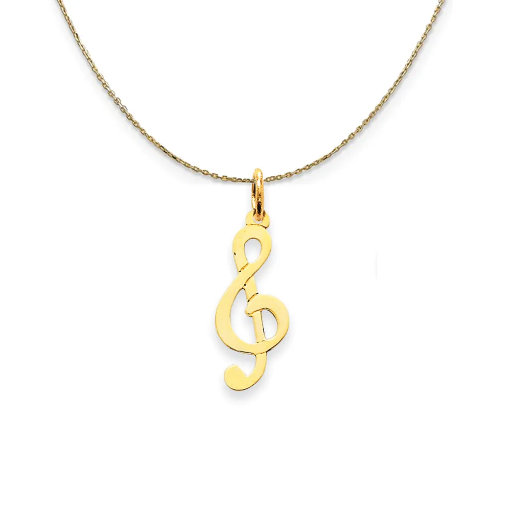 14K YELLOW GOLD TREBLE CLEF (8M NECKLACE