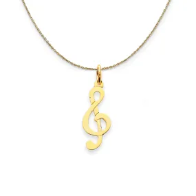 14k Yellow Gold Treble Clef (8mm) Necklace