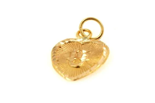 22k 22ct Solid Gold Charm Letter U Pendant Heart Design p1192 ns