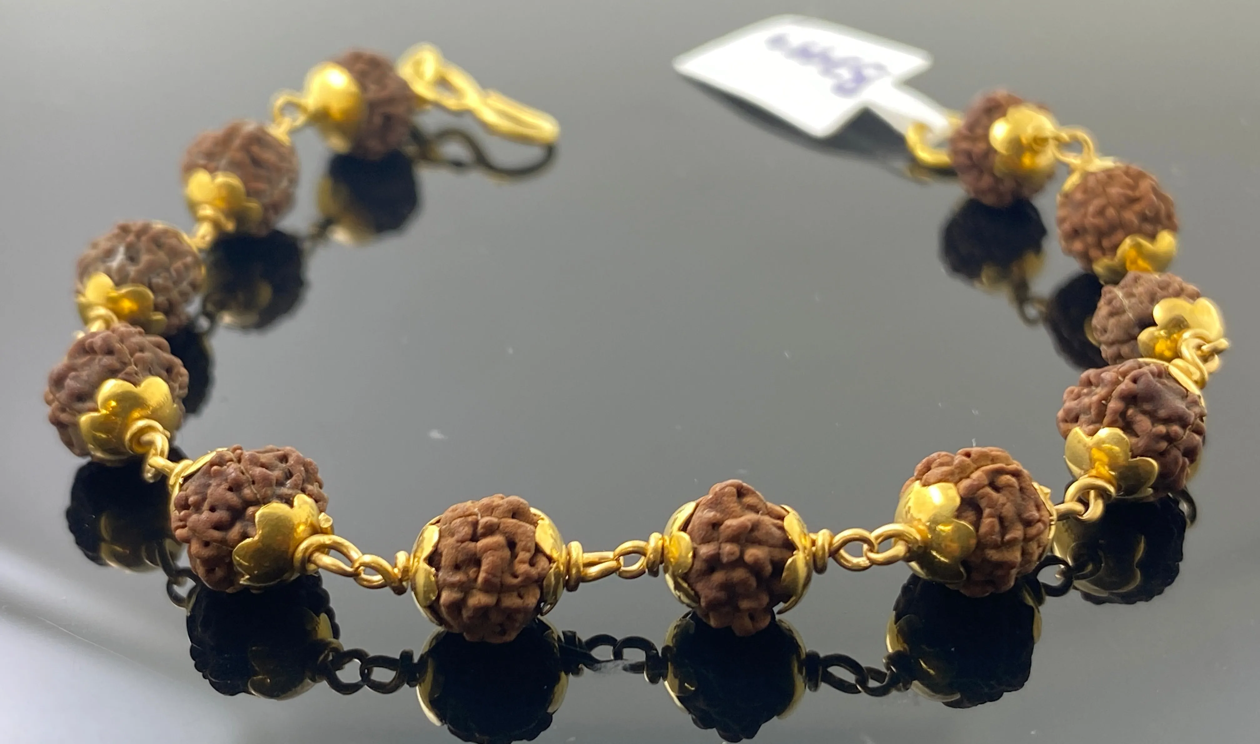 22K Solid Gold Rudhraksh Bracelet B7994