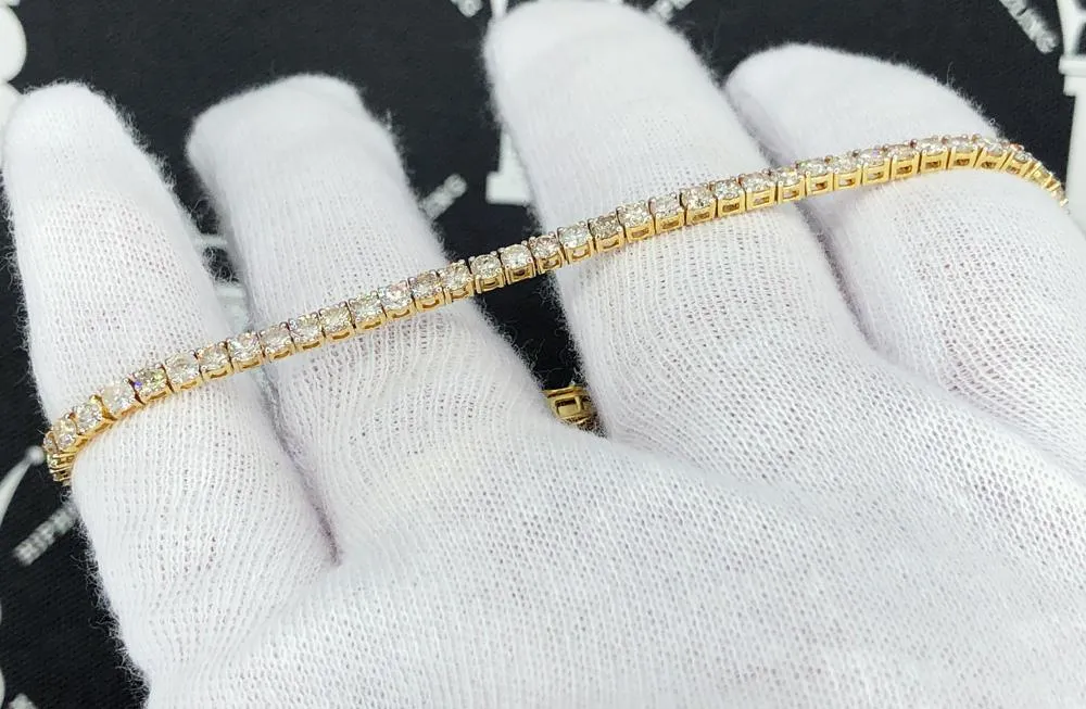 7.50 Carat Diamond Tennis Bracelet 10K Yellow Gold