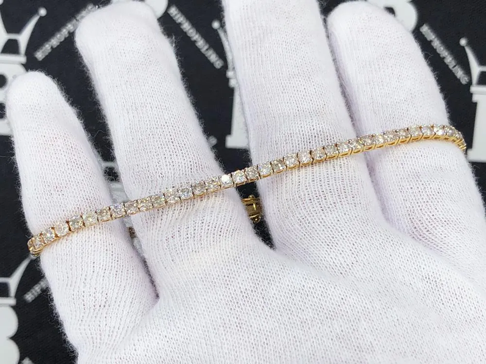 7.50 Carat Diamond Tennis Bracelet 10K Yellow Gold