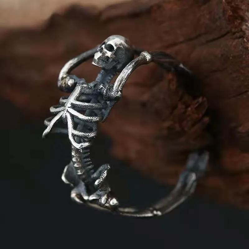 Adjustable Dark Gothic Skeleton Skull Rings