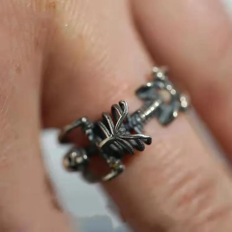 Adjustable Dark Gothic Skeleton Skull Rings