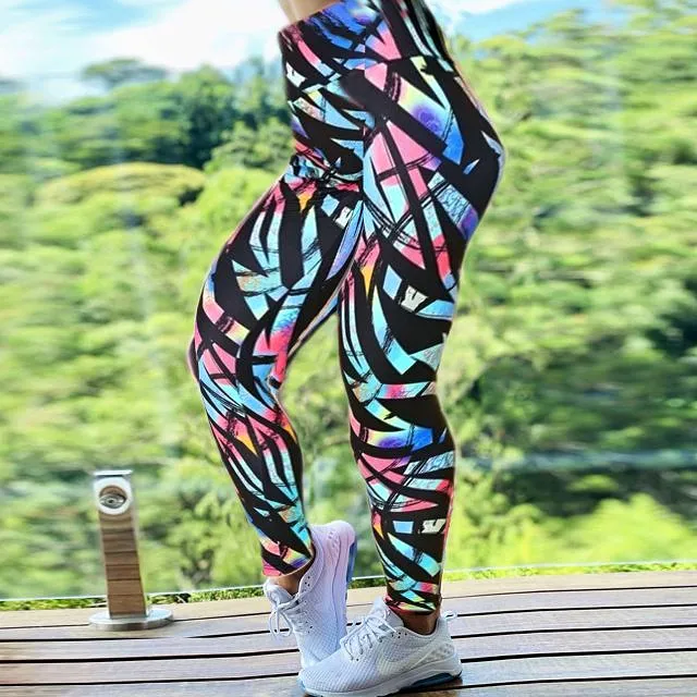 AshoreShop Womens Fitness Eye Catching Yoga Running Leggings