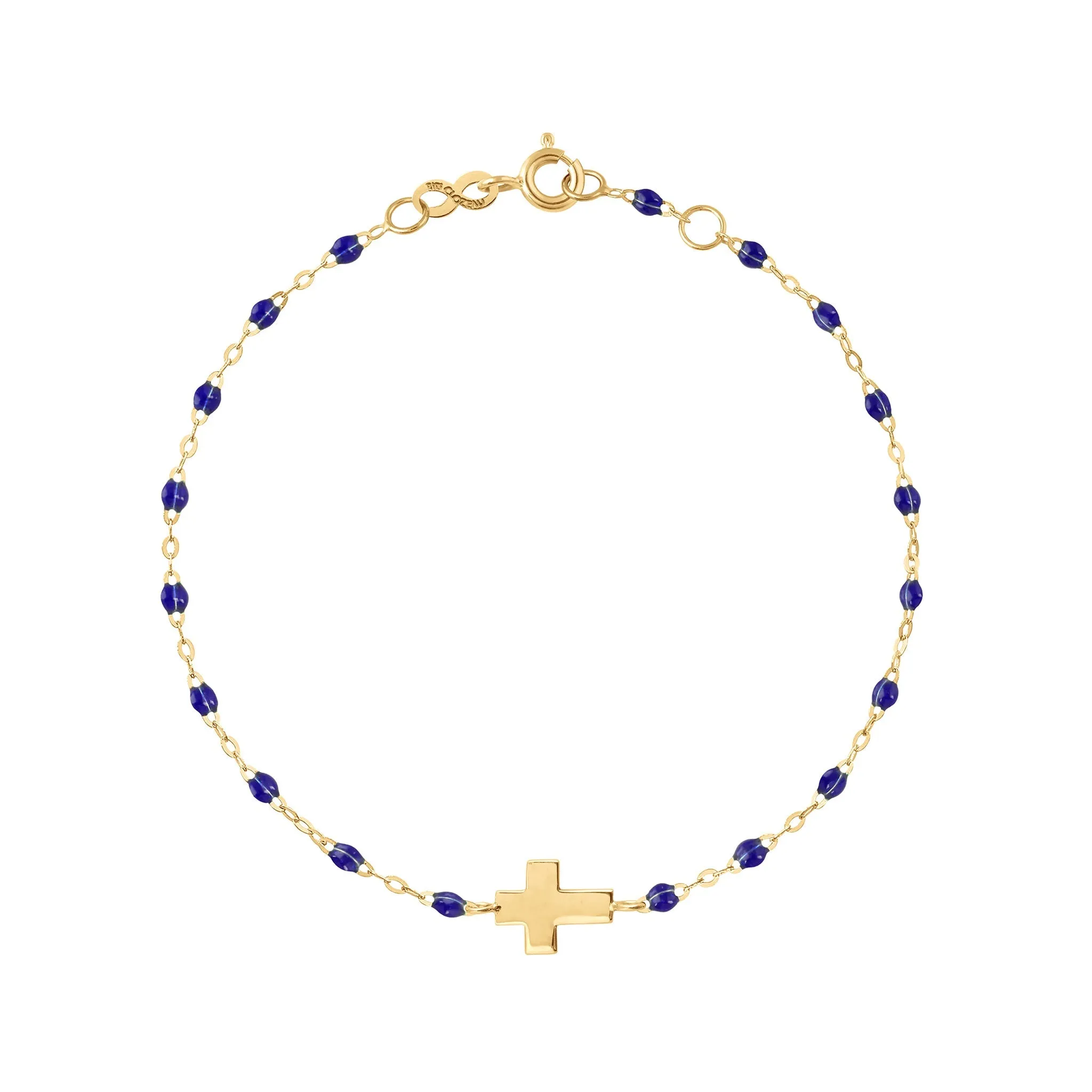 Baby Cross Charm Classic Gigi Lapis bracelet, Yellow Gold, 5.1