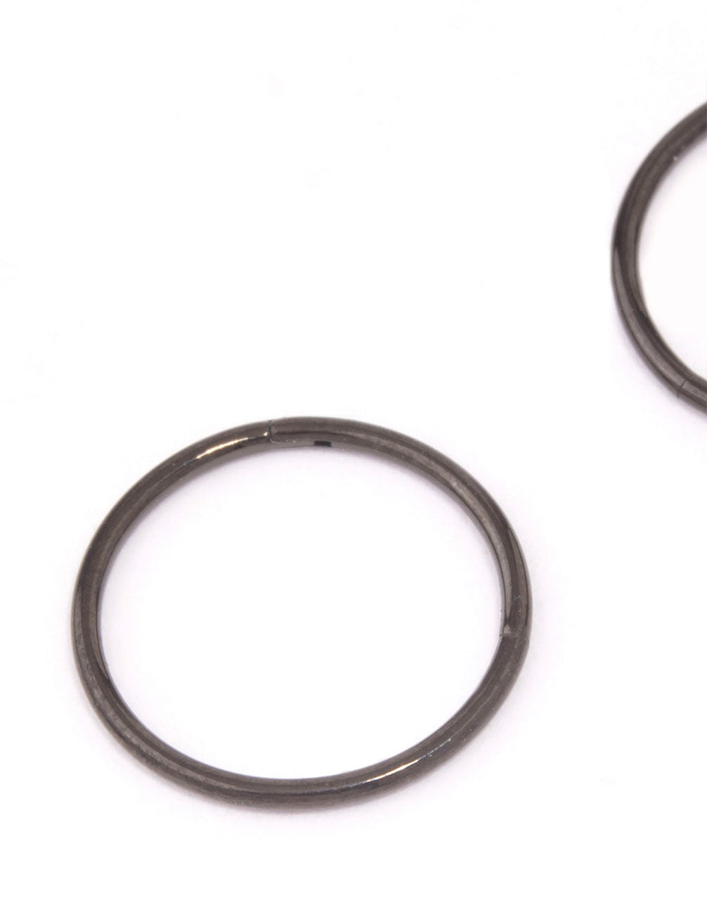 Black Coated Titanium Fine Sleeper Earrings 10mm