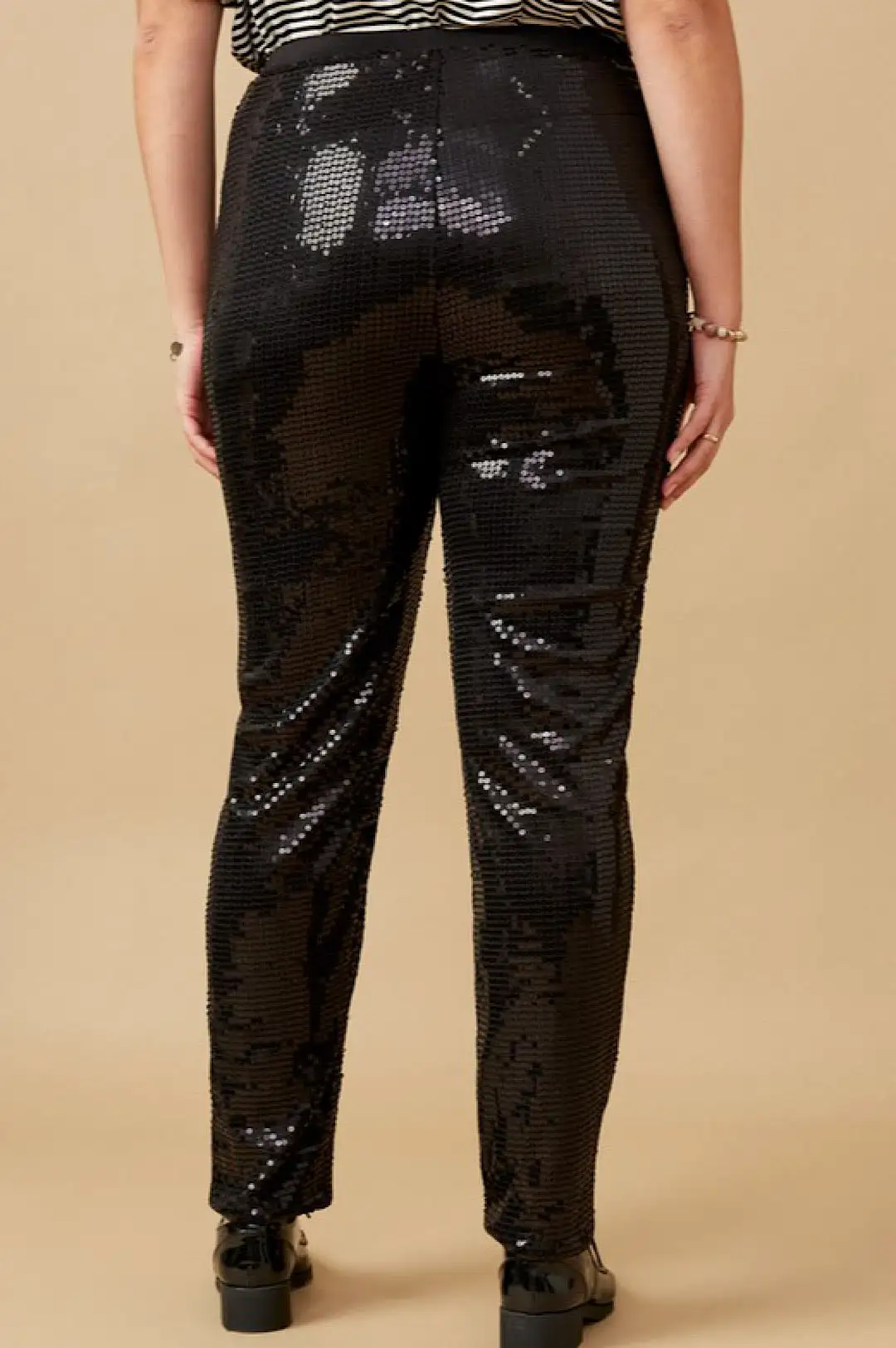 Black Sequin Stretch Leggings