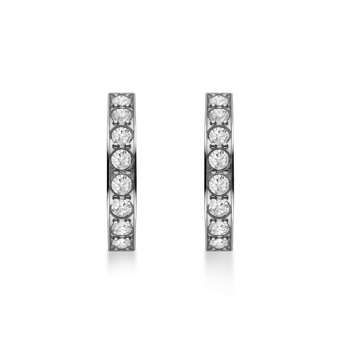 BLAK - Rosefield Crystal Hoops - Silver