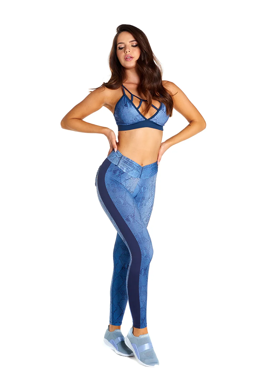 Blue Jungle Leggings with Back Pockets