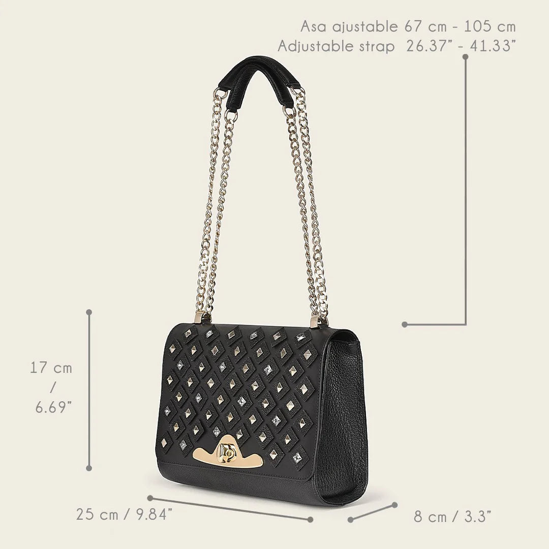 BOD84MA - Cuadra black fashion stingray crossbody bag for women