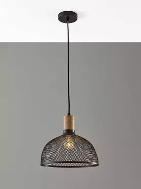 Caged Black Metal Large Ceiling Pendant