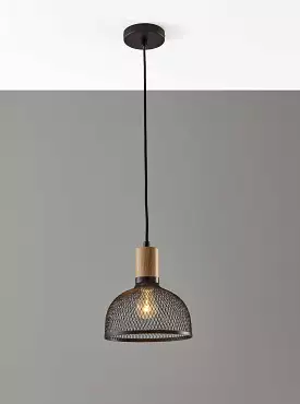 Caged Black Metal Small Ceiling Pendant