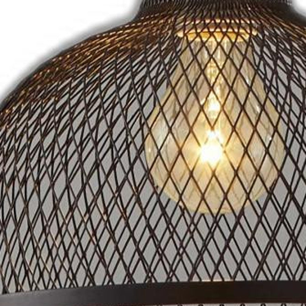 Caged Black Metal Small Ceiling Pendant