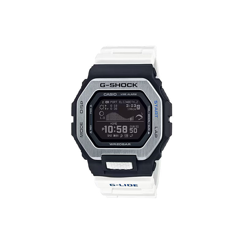 CASIO G-SHOCK G-SLIDE DIGITAL WATCH WHITE RESIN SURF WATCH GBX100-7