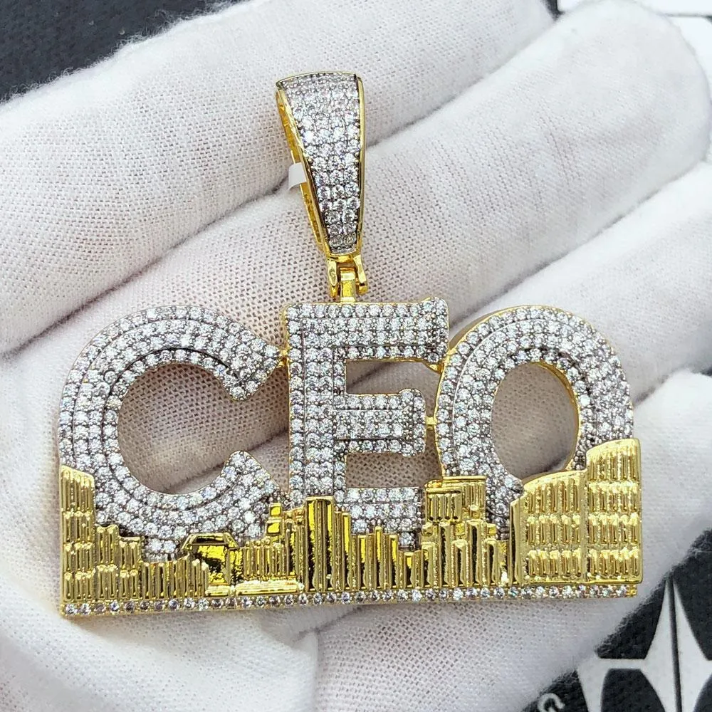 CEO Skyline CZ Hip Hop Bling Iced Out Pendant