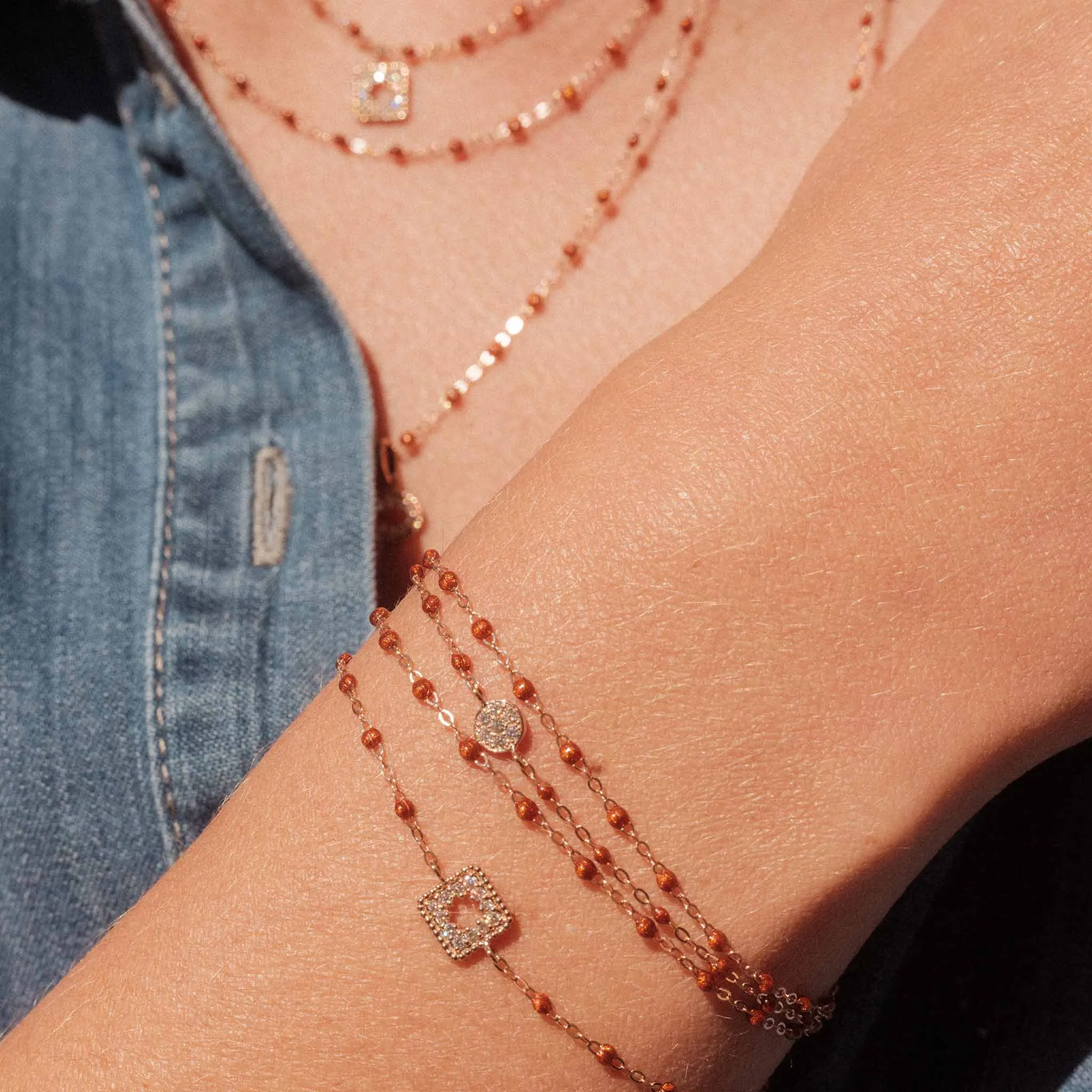 Classic Gigi Fauve bracelet, Rose Gold, 7.5