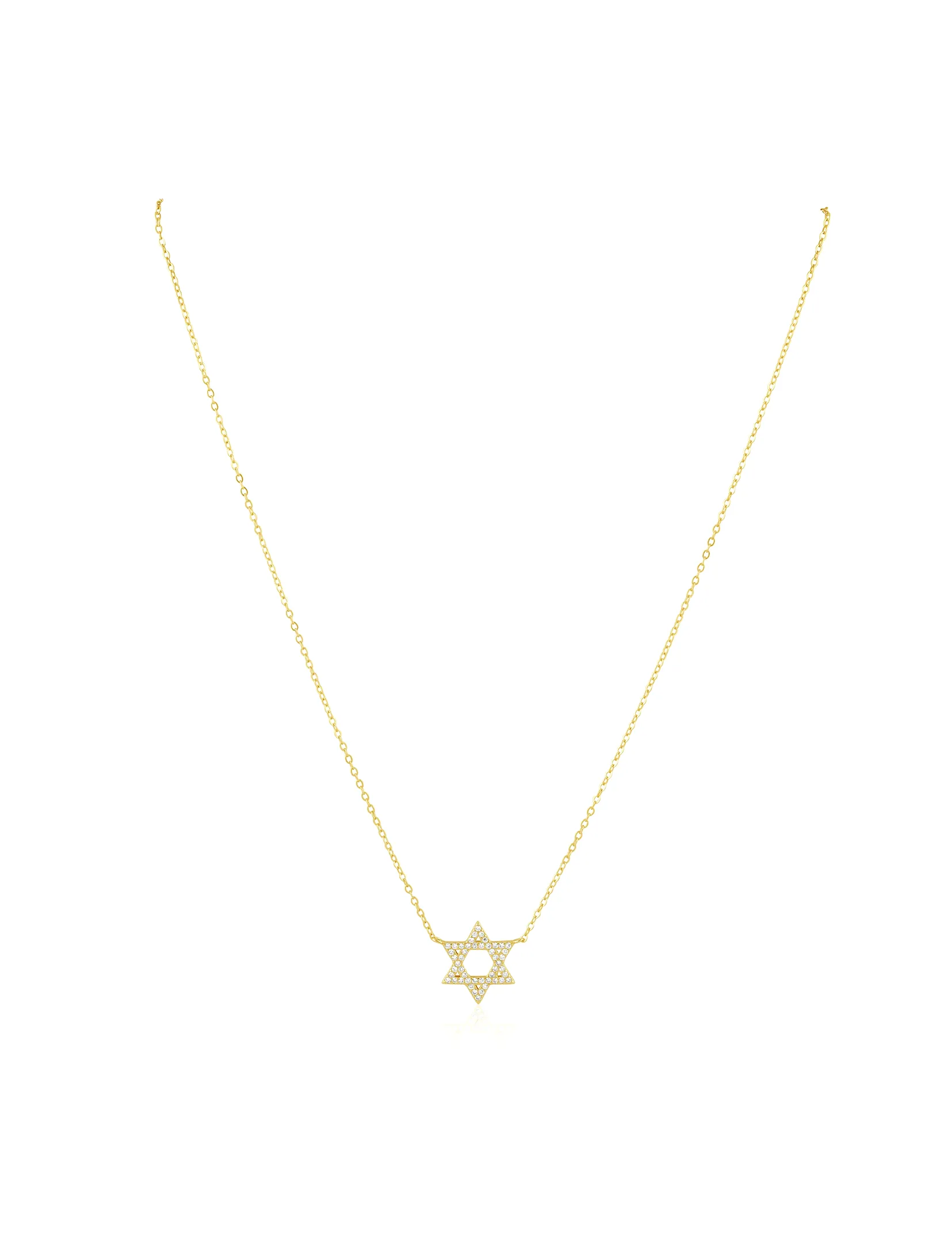 Classic Star Of David Necklace, Gold