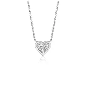 Diamond Heart Design Pendant in 14k White Gold