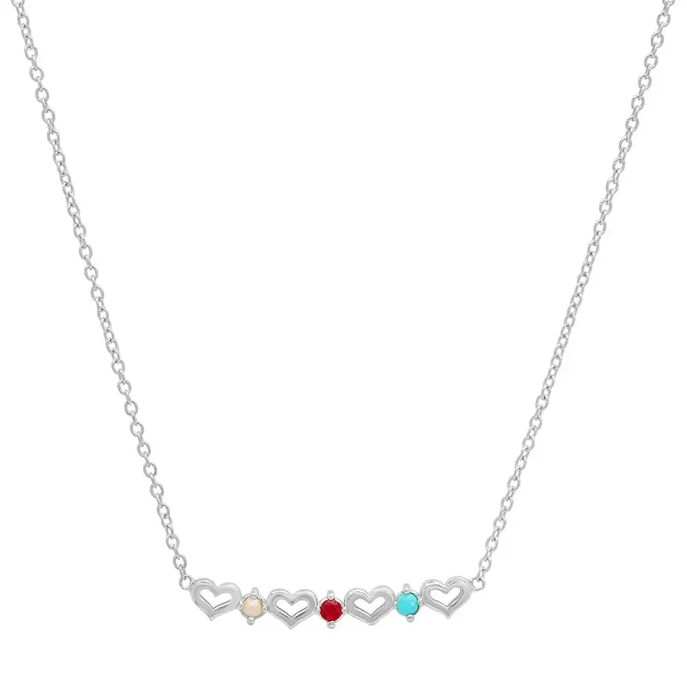 DSJ's Signature Tiny Open Heartbeats Birthstone Necklace