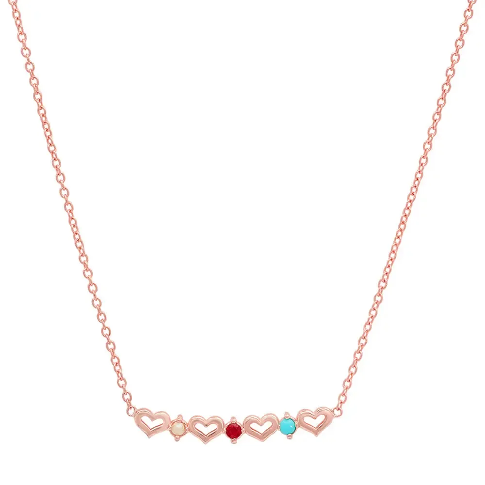 DSJ's Signature Tiny Open Heartbeats Birthstone Necklace