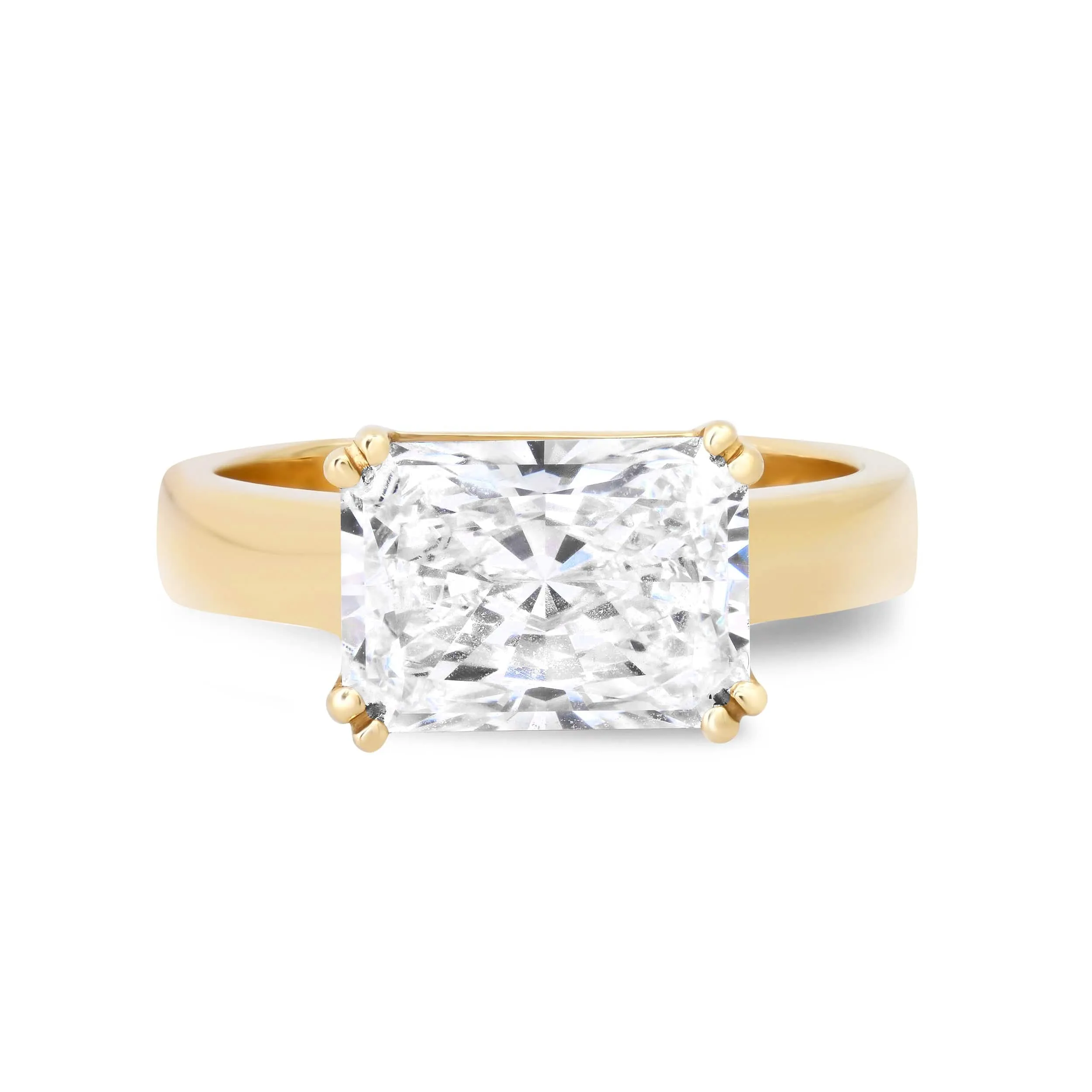 Elongated Radiant Cut Diamond Engagement Rings