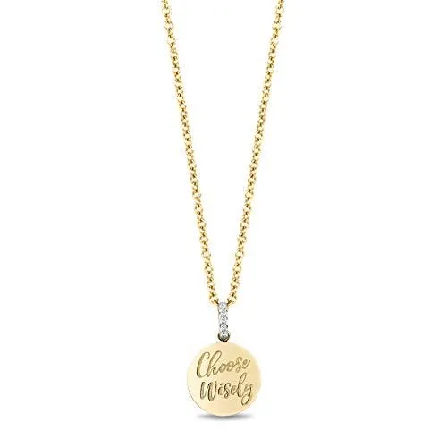 Enchanted Disney Fine Jewelry 10K Yellow Gold with Diamond Accent JasmineChoose Wisely Pendant