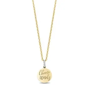 Enchanted Disney Fine Jewelry 10K Yellow Gold with Diamond Accent JasmineChoose Wisely Pendant