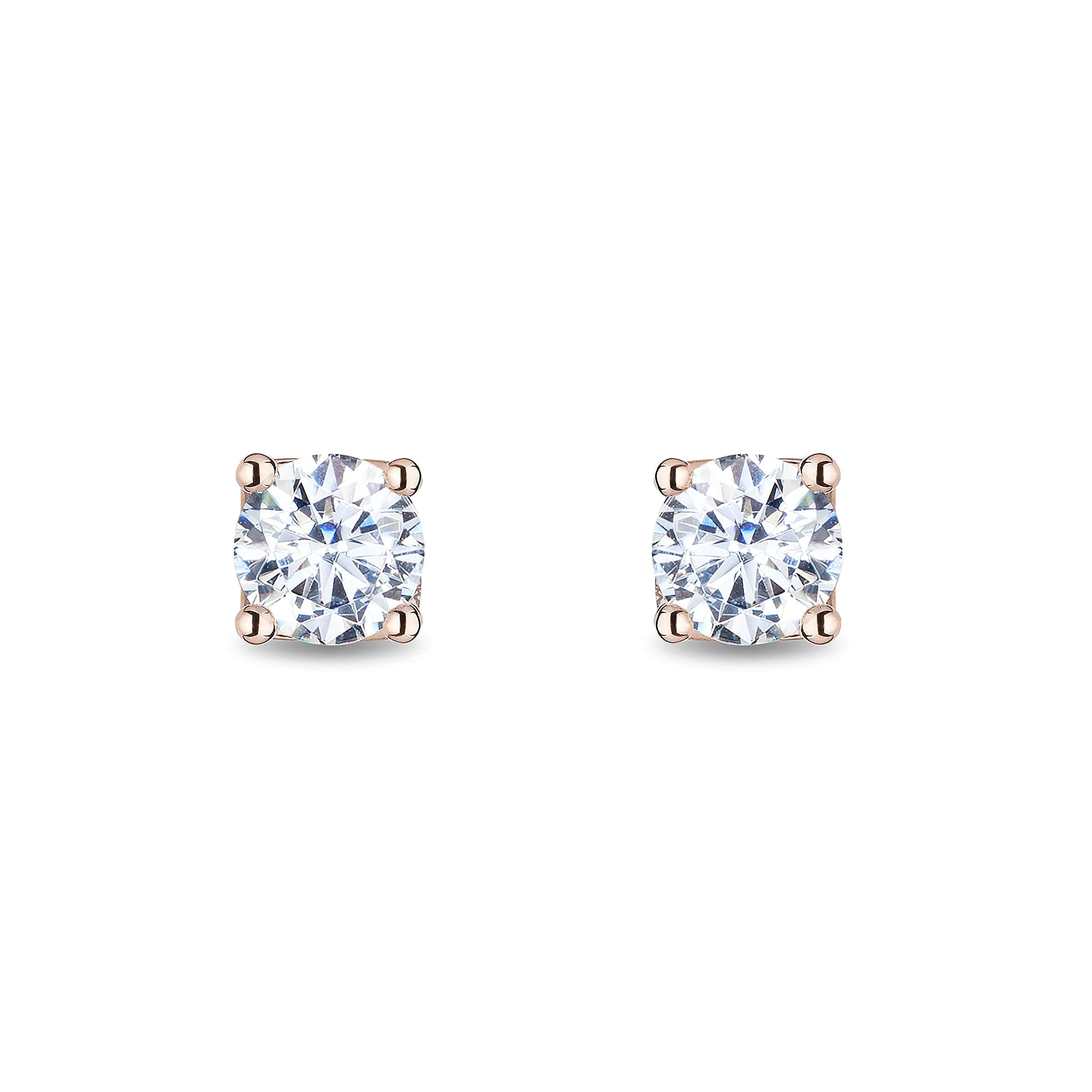 Enchanted Disney Fine Jewelry 14K Rose Gold with 1/2cttw Diamond Majestic Princess Solitaire Earrings