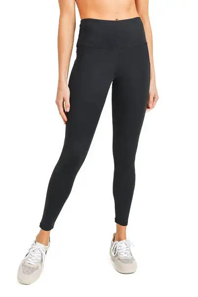 Essential Highwaist Panel Leggings- Black