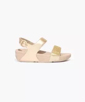 FitFlop Lulu Crystal Embellished Back-Strap Sandals Gold