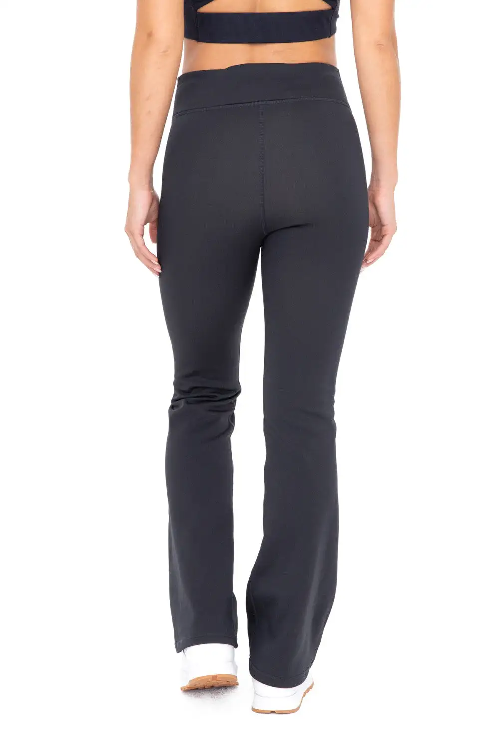 Flared Fleece Leggings - Black