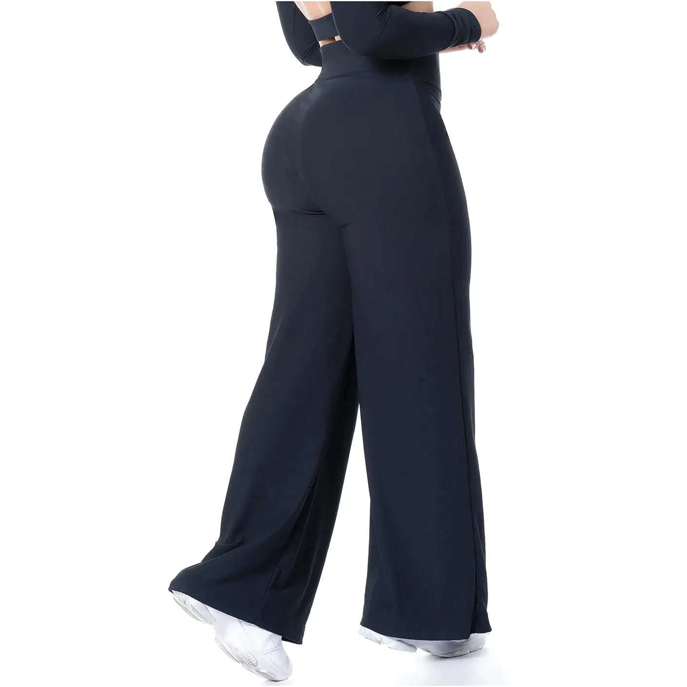 FLEXMEE 950102 | LEGGINGS DE MUJER CON CINTURA ALTA Y CONTROL DE BARRIGA EN TEJIDO ACANALADO