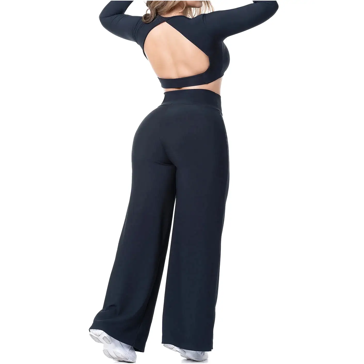 FLEXMEE 950102 | LEGGINGS DE MUJER CON CINTURA ALTA Y CONTROL DE BARRIGA EN TEJIDO ACANALADO