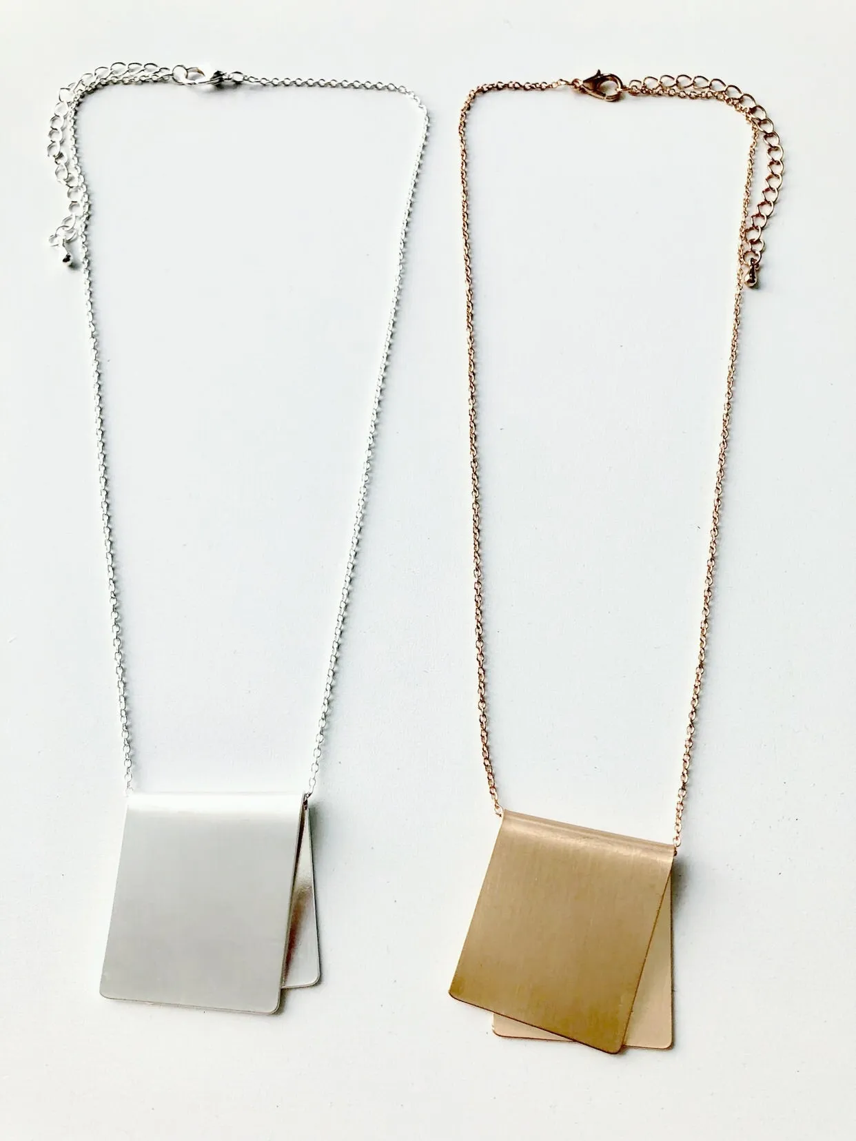 Folded Pendant Necklaces