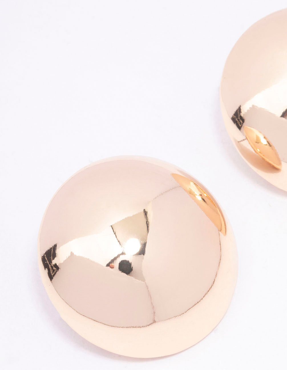 Gold Large Dome Stud Earrings