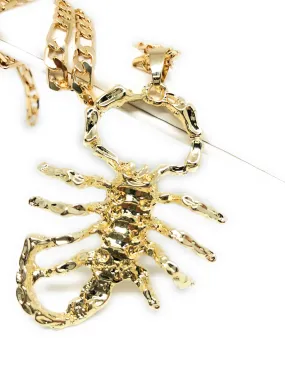 Gold Plated Big Scorpion Pendant Necklace 26 Alacran Grande Oro Laminado Cadena 26